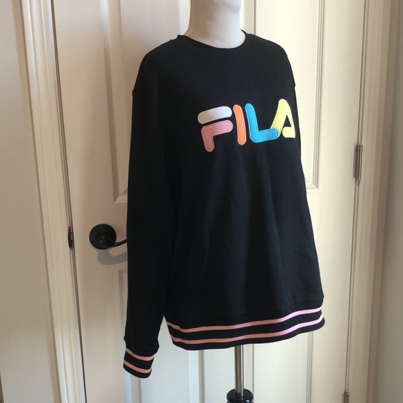 Fila Black Pastel Logo Crewneck Sweatshirt size XL - Picture 8 of 12